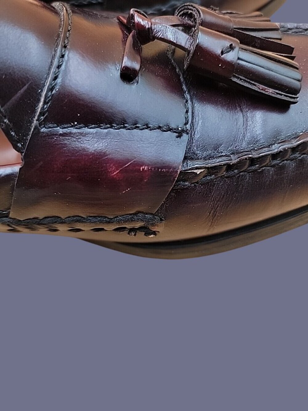 Cole-Haan Men’s Burgundy Tassel Polished Leather Loafers Dress Shoes Slip On SZ8 - Picture 11 of 12
